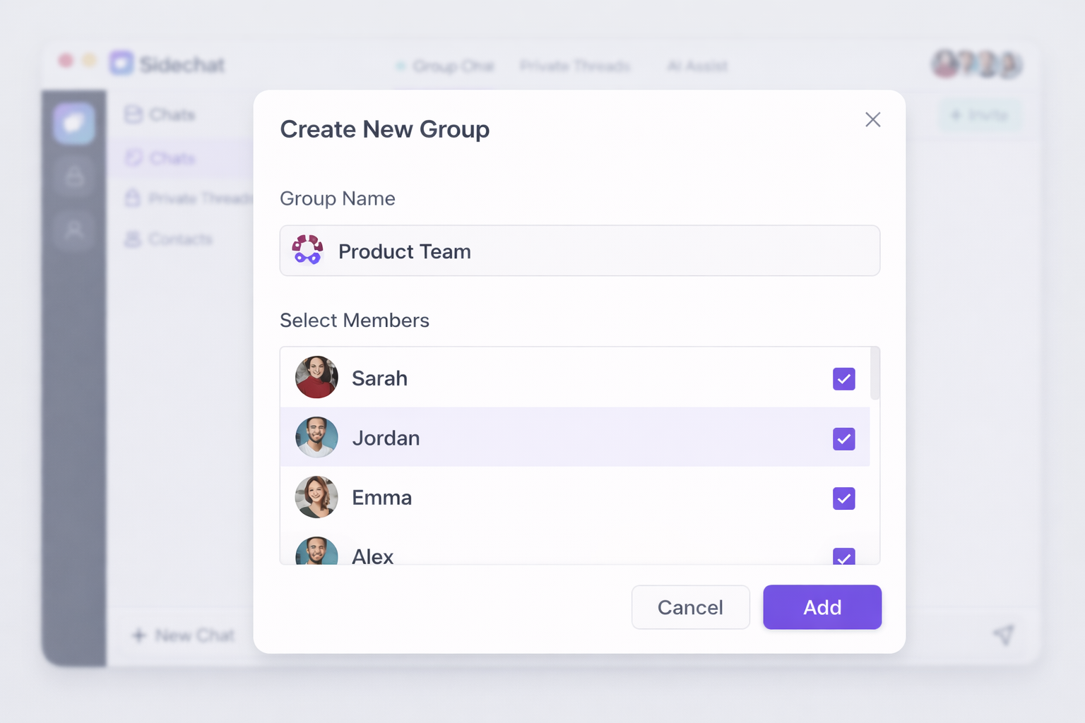 Sidechat - Screenshot 4 showing product features and functionality