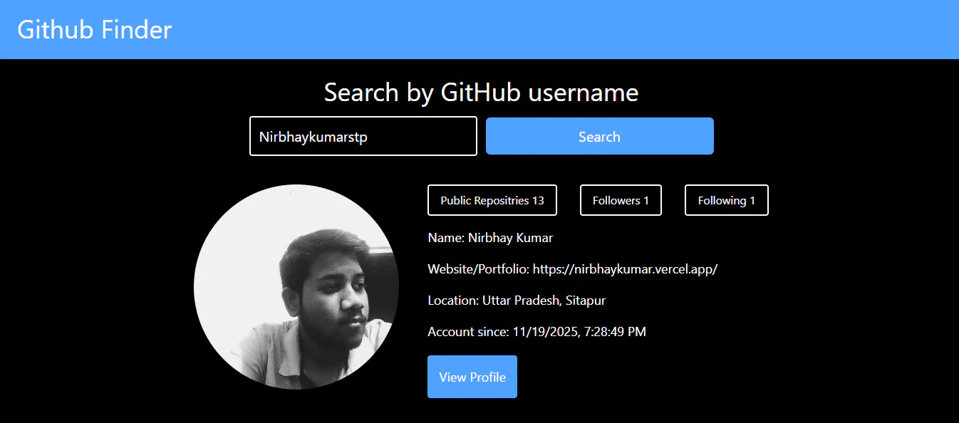 Github-profile-finder gallery image