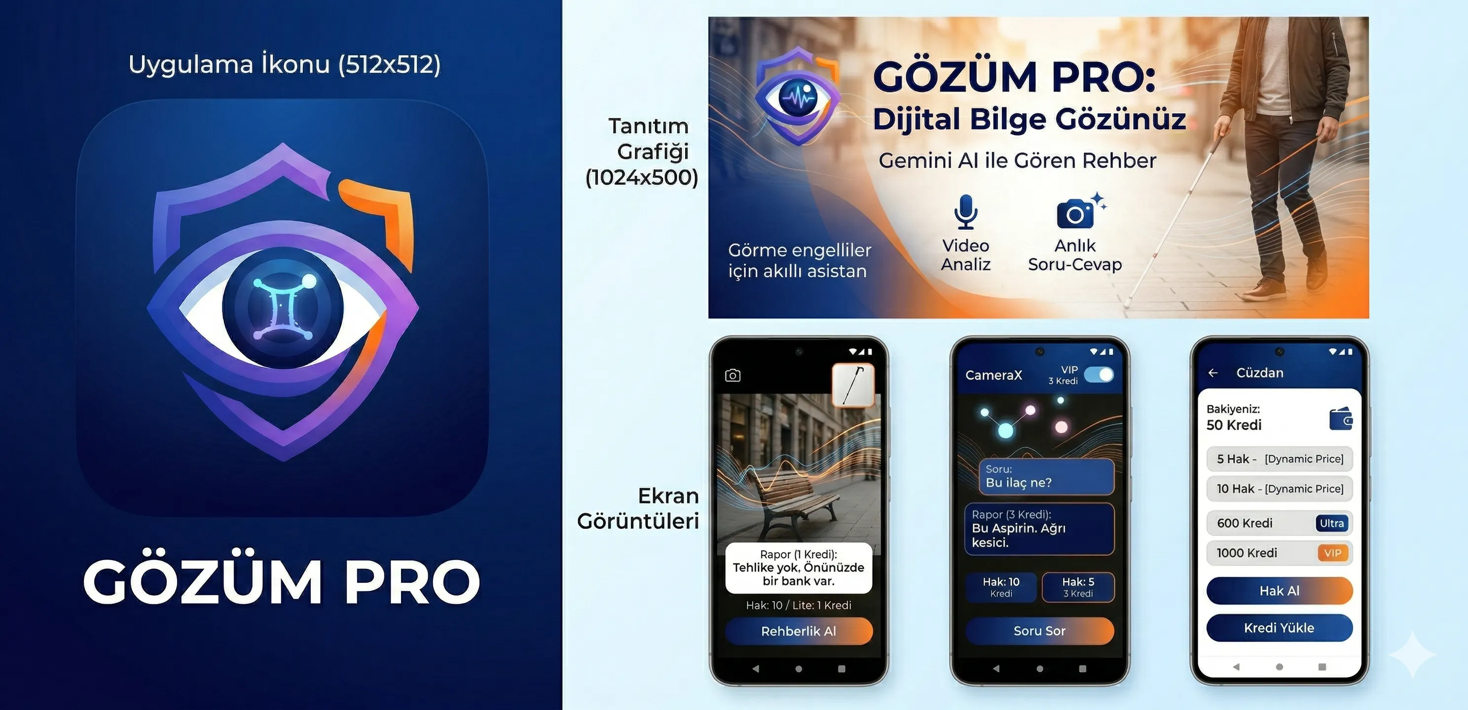 Gözüm Pro :Görme Engelliler için 제품 배너