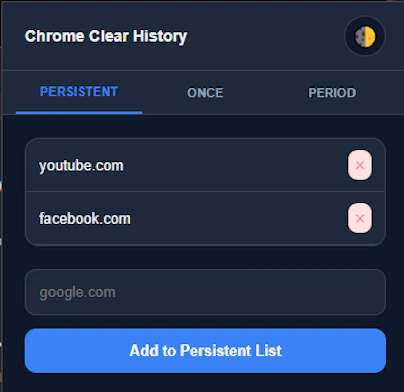 Chrome Clear History screenshot 2