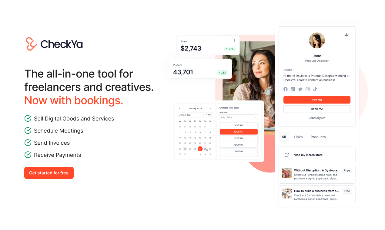 startuptile CheckYa Bookings-The all-in-one tool for freelancers now with bookings