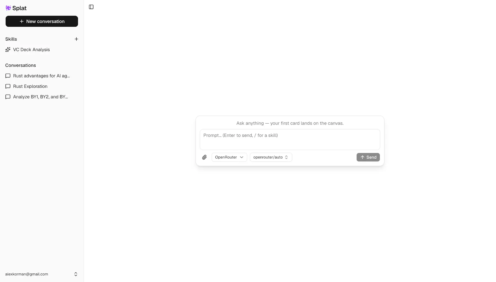 Splat — LLM chat on a graph screenshot 1