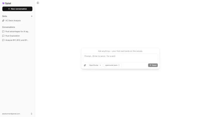 Splat — LLM chat on a graph screenshot 1