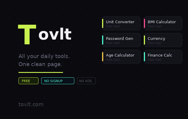 Tovlt — Free Online Tools