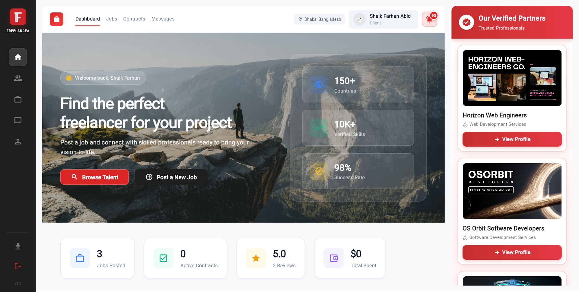 Freelancea - Main product screenshot demonstrating key features and user interface