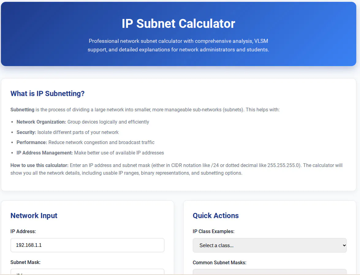 Free Subnet Calculator gallery image
