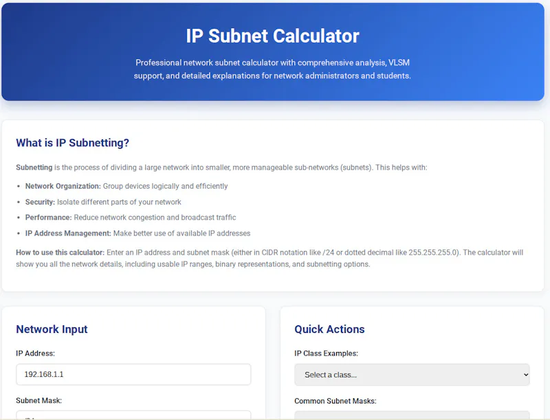 Free Subnet Calculator screenshot 1