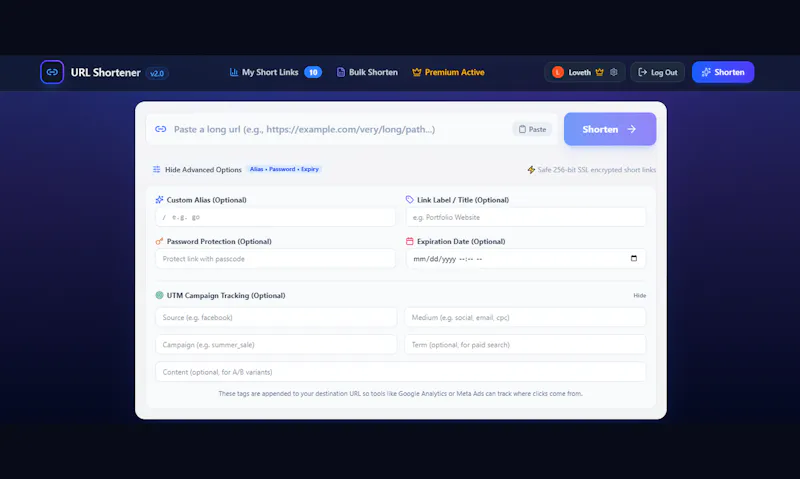 "URL Shortener" screenshot 5