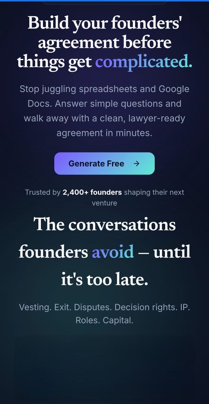 Startup Prenup Builder