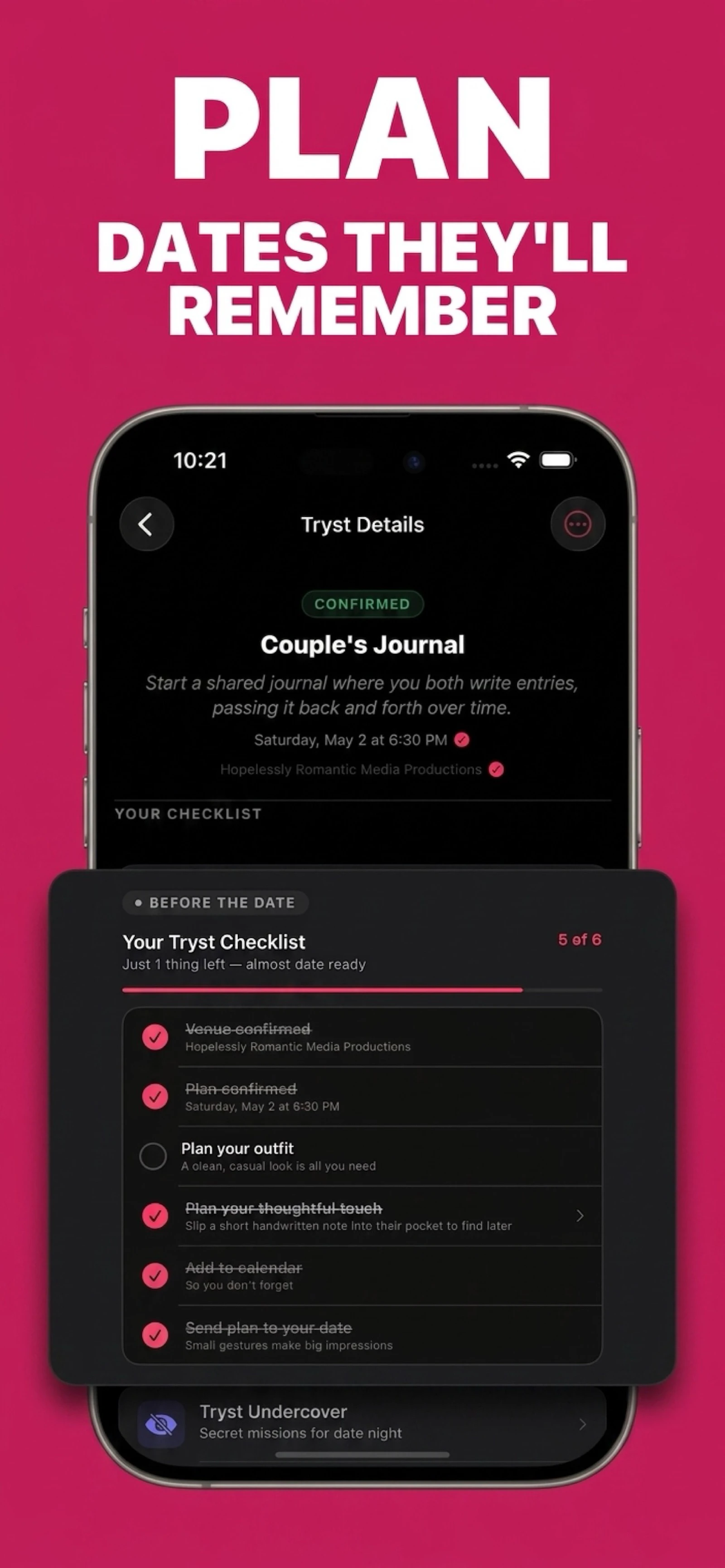 Tryst: Date Planner screenshot 4