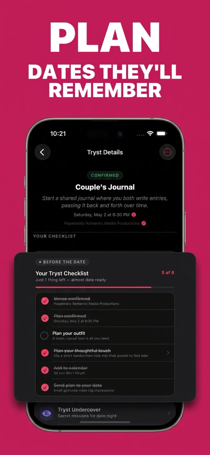 Tryst: Date Planner screenshot 4