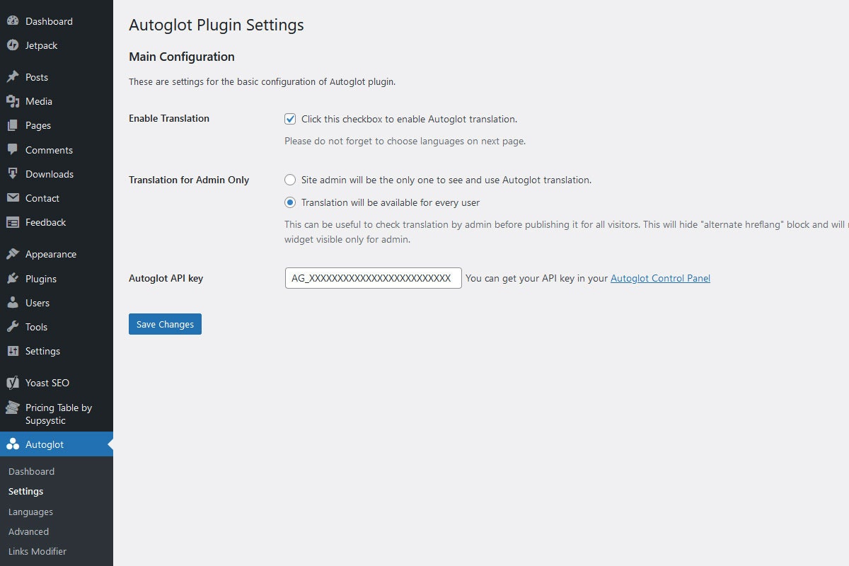 Autoglot - WordPress Перевод.Полностью автоматизированный, SEO -совместимый. медиа 4