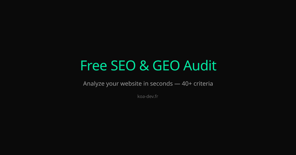 Koa Audit — Free SEO, GEO & A11Y Audit gallery image