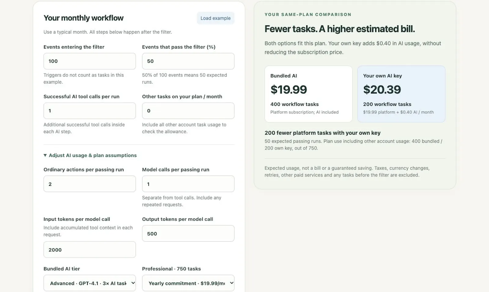 AI Workflow Cost Check screenshot 2