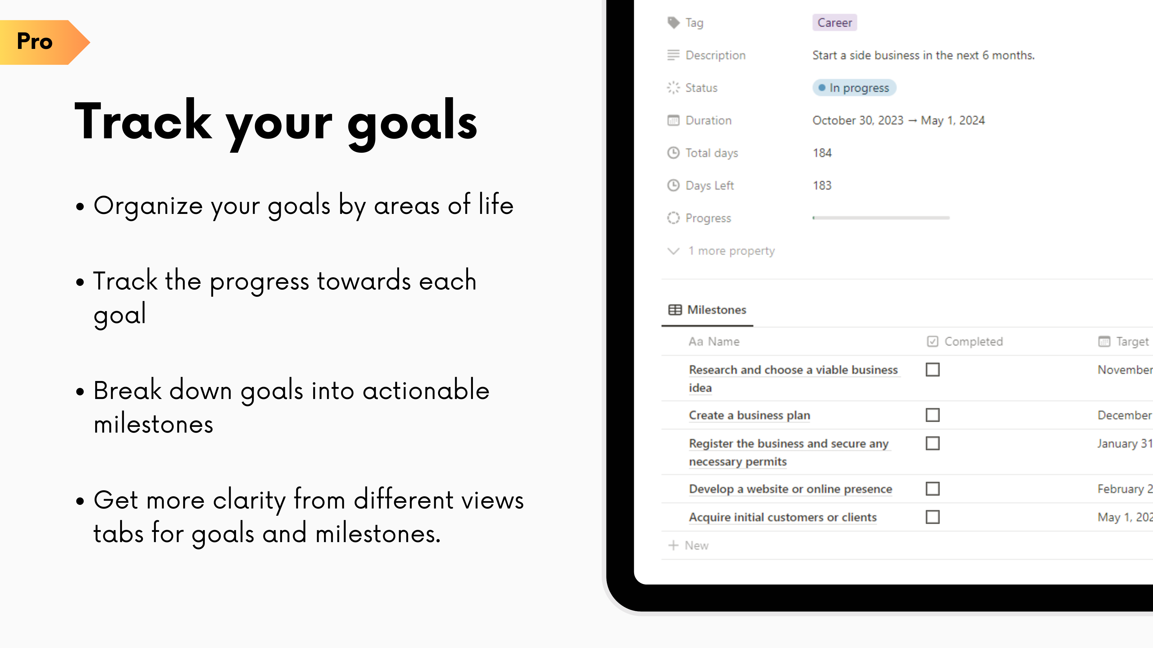 Doelen tracker voor notie - Verander je dromen in realiteit |Stel en volg doelen voor 2024 media 5