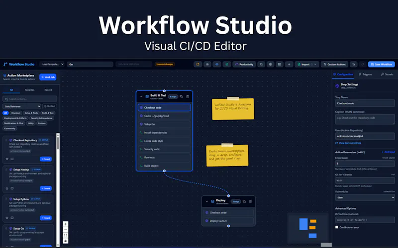 Workflow Studio - Visual GitHub Actions screenshot 1
