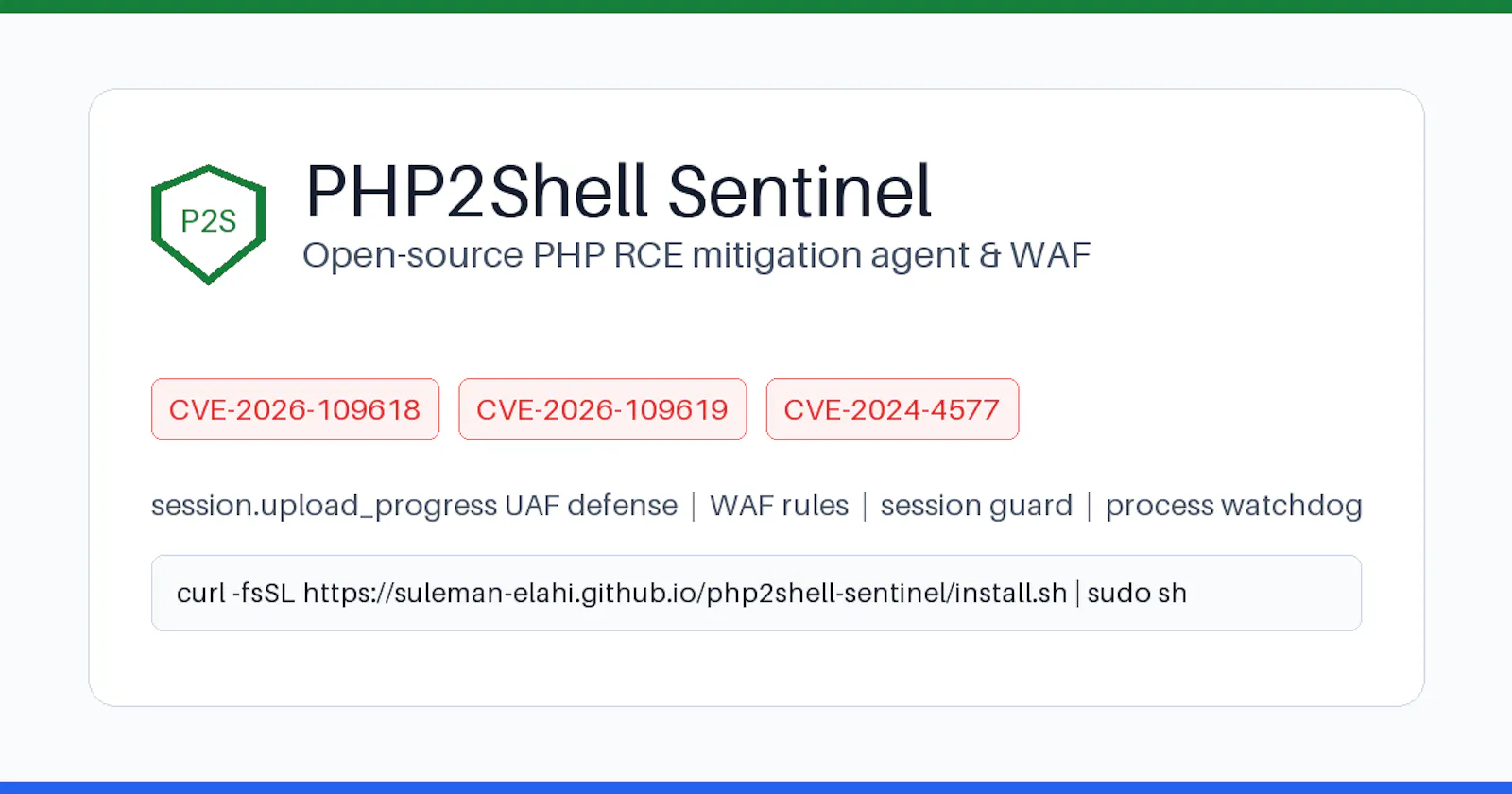 PHP2Shell Sentinel screenshot 1