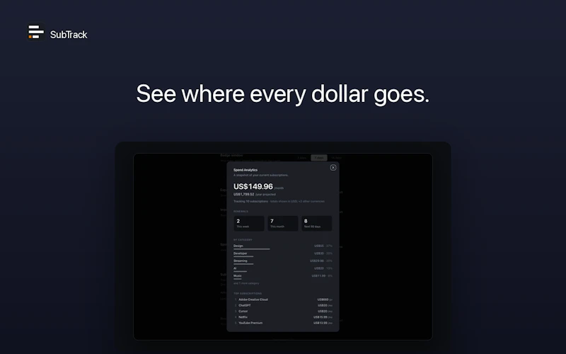 SubTrack screenshot 3
