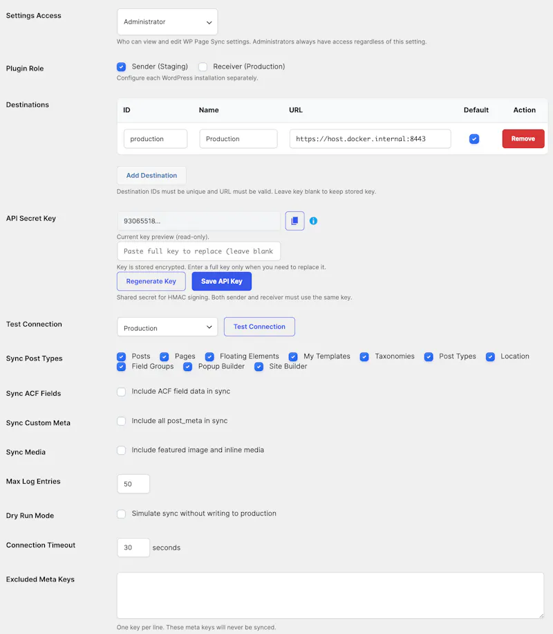 EZ Page Sync: Staging → Production Sync screenshot 1
