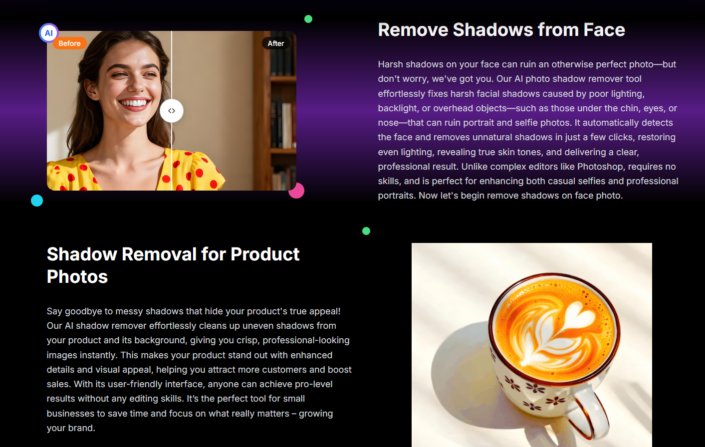 Remove Shadow from Photo gallery image