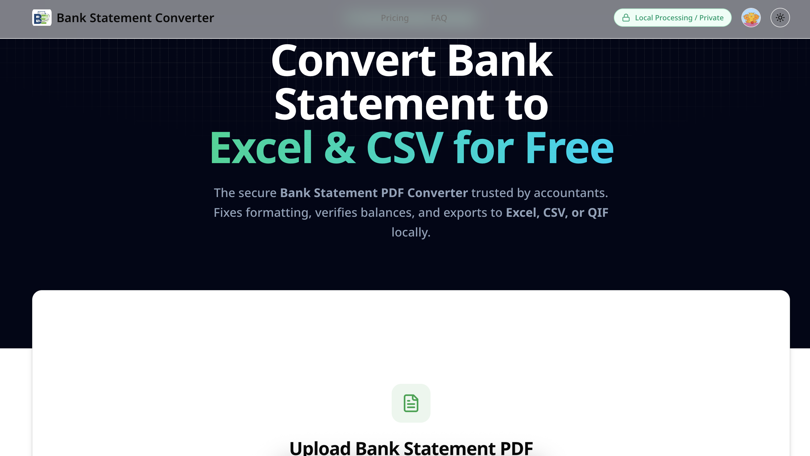 Bank Statement Converter - Main product screenshot demonstrating key features and user interface