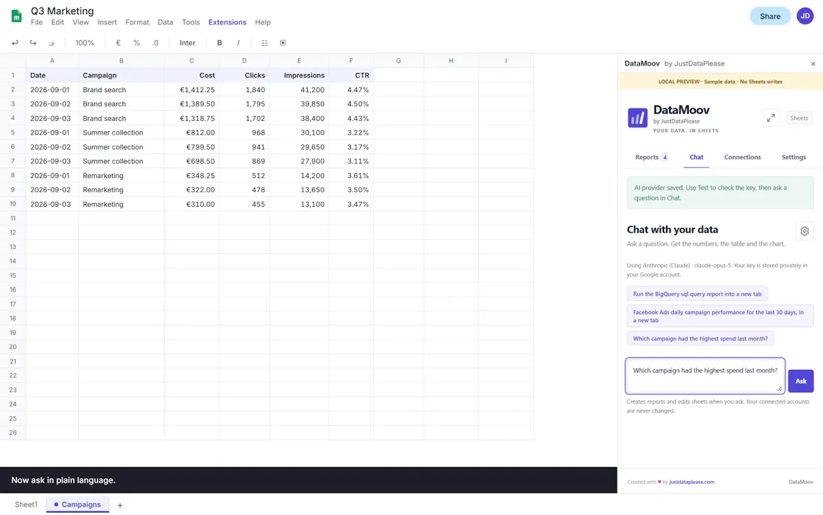 DataMoov for Google Sheets™ (Free) screenshot 6