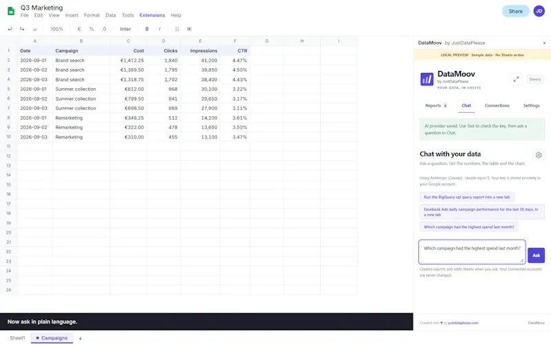 DataMoov for Google Sheets™ (Free) screenshot 6