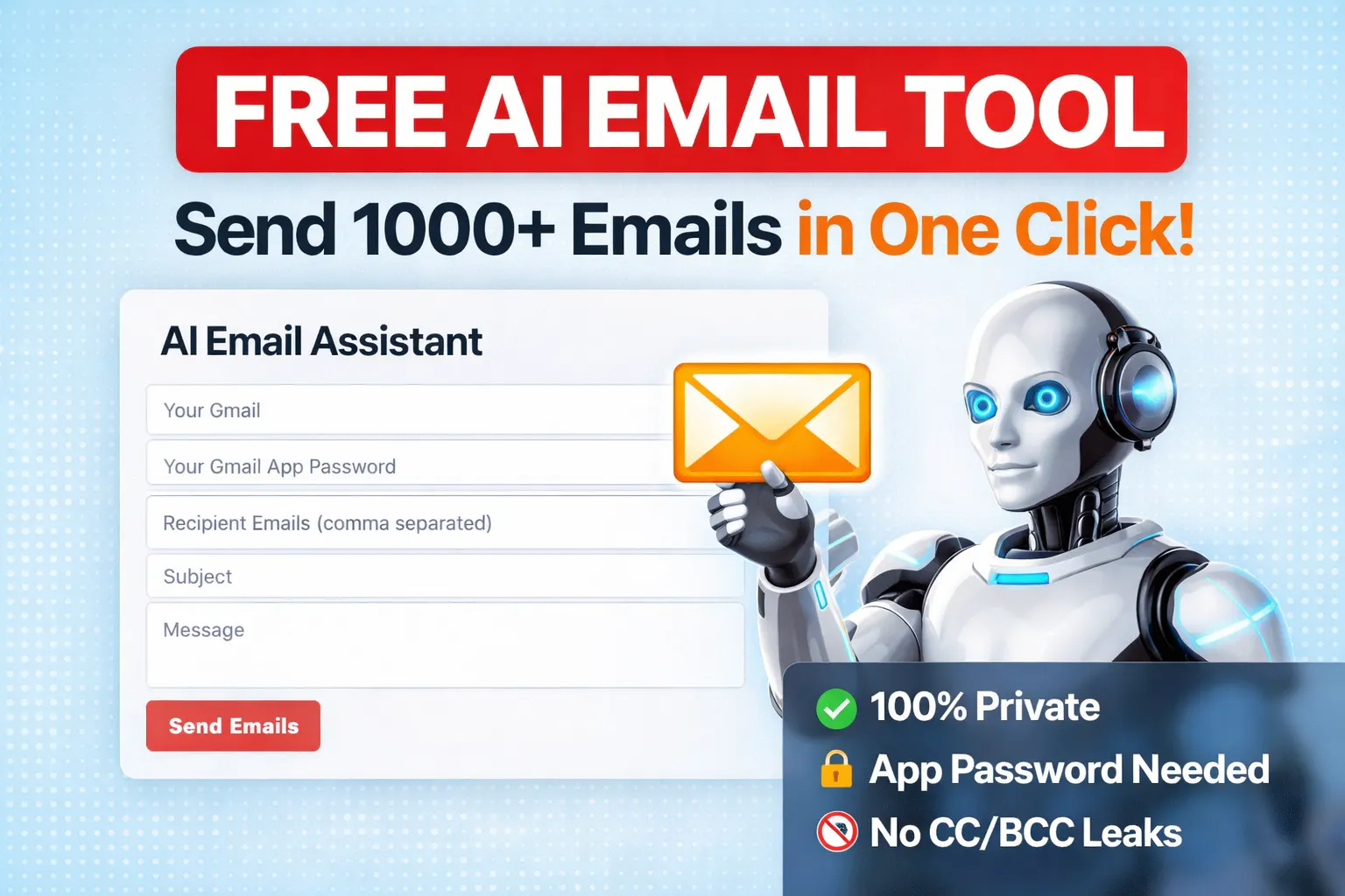 Auto Email Personalizer & Bulk Sender 제품 배너