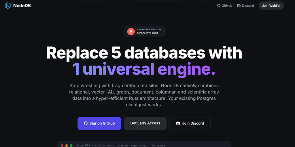 NodeDB: Vector, Graph, Array, Columnar, KV - all in one database ...