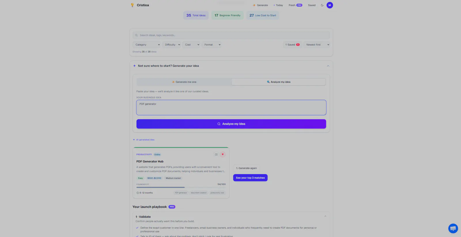 Cristioa — Curated Business Ideas screenshot 2