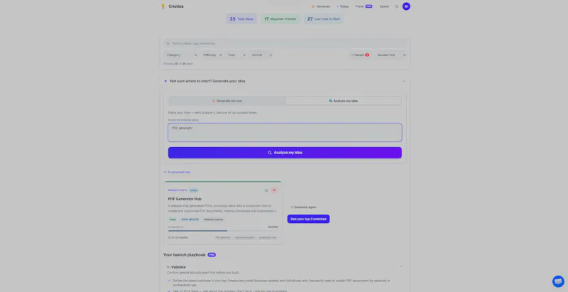 Cristioa — Curated Business Ideas screenshot 2