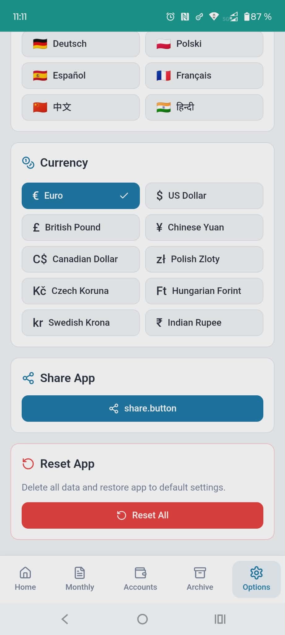 Budget Card - Screenshot 4 showing product features and functionality