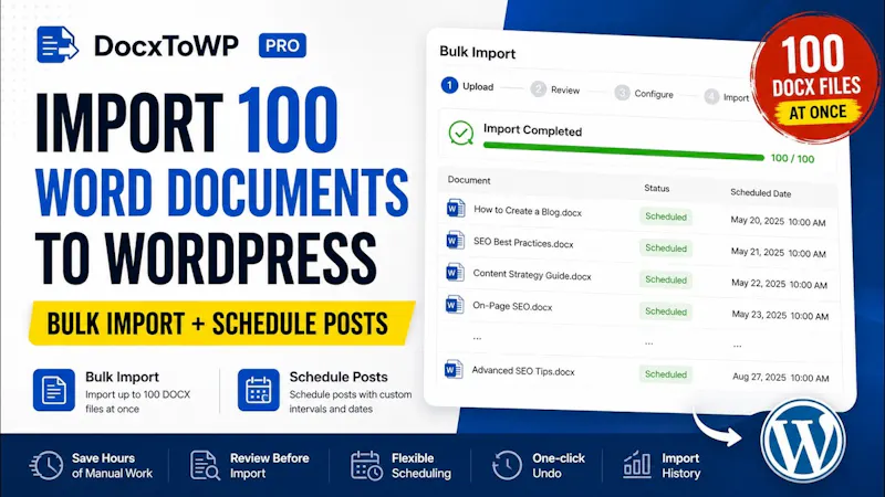 DocxToWP - WordPress Import & Schedule screenshot 1 (video preview)
