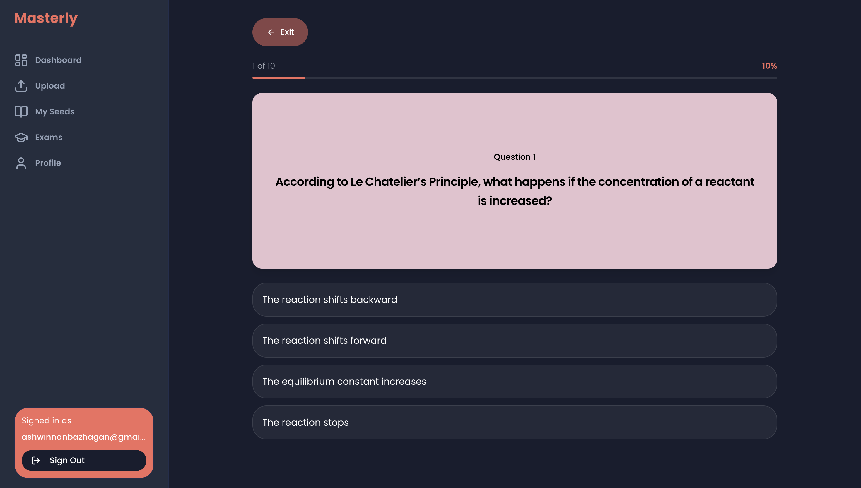 Masterly AI - Flashcards & Quiz - Screenshot 2 showing product features and functionality