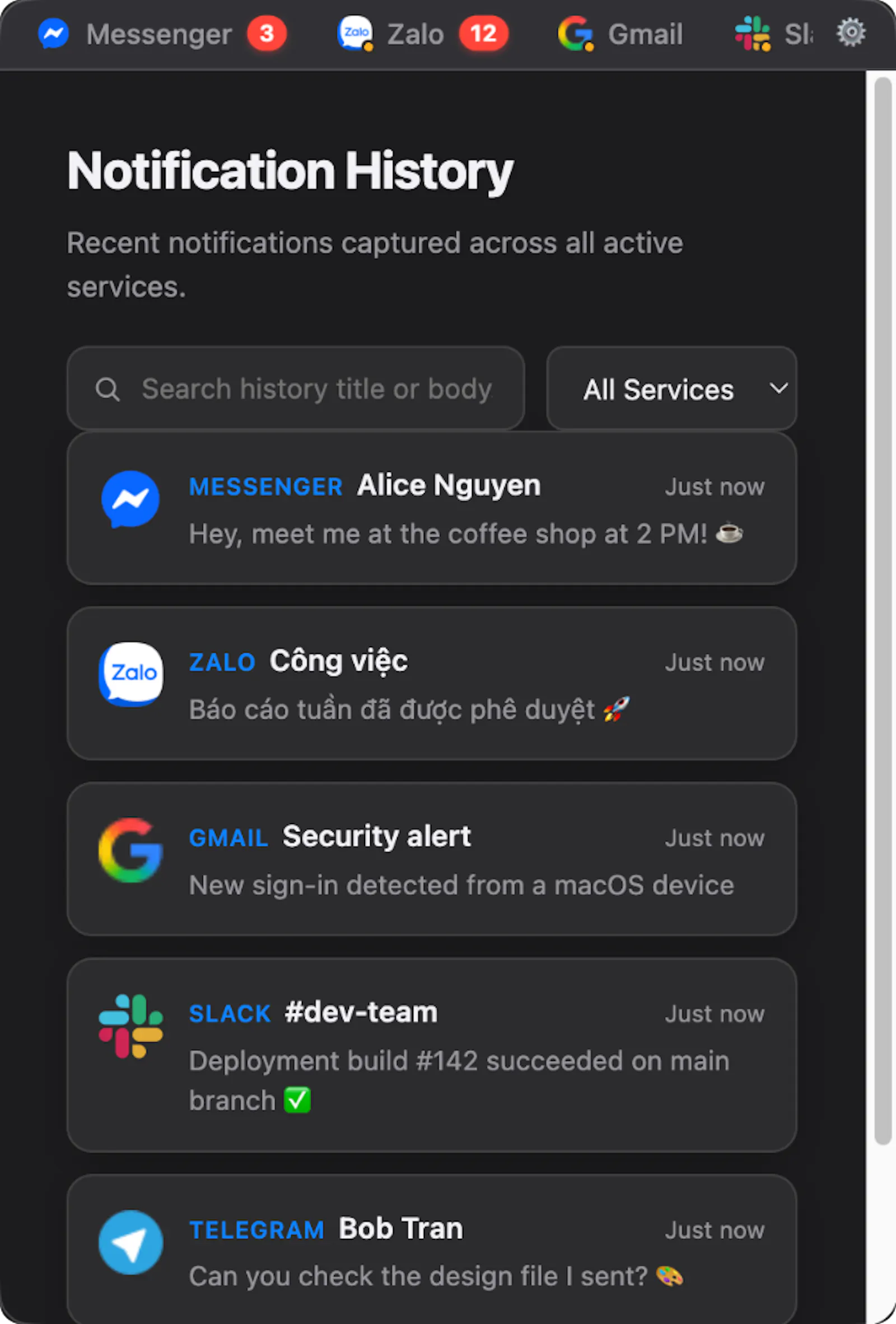Notihub screenshot 2