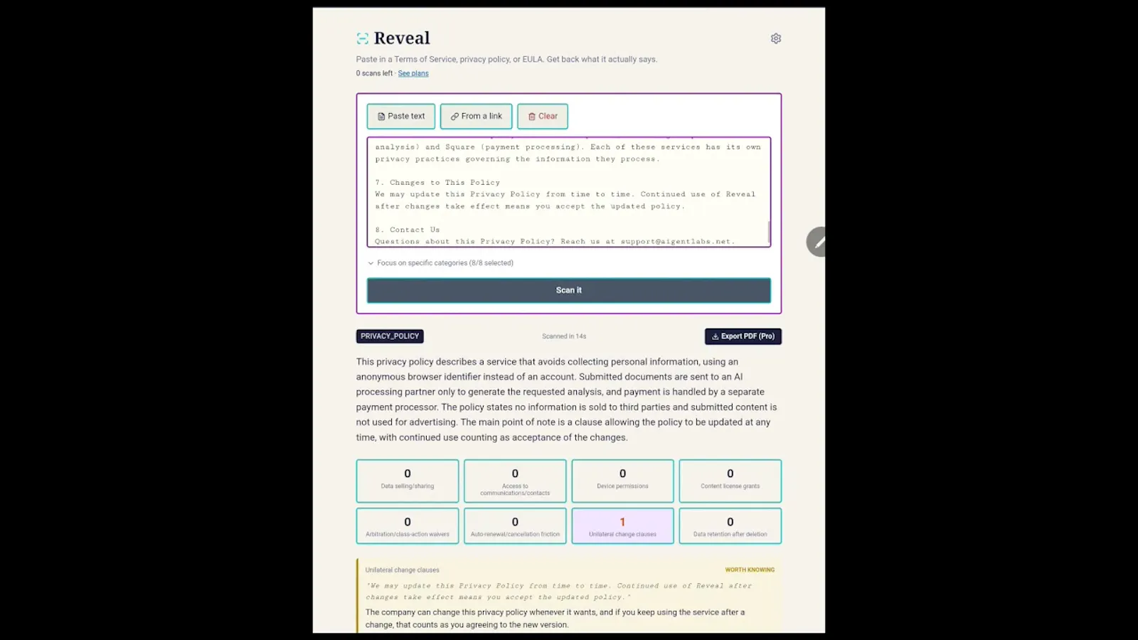 Reveal — Policy Analyzer w/Summary screenshot 1 (video preview)