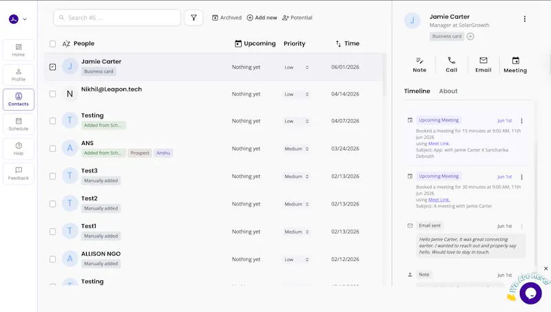 Leapon: Digital Business Card CRM screenshot 2