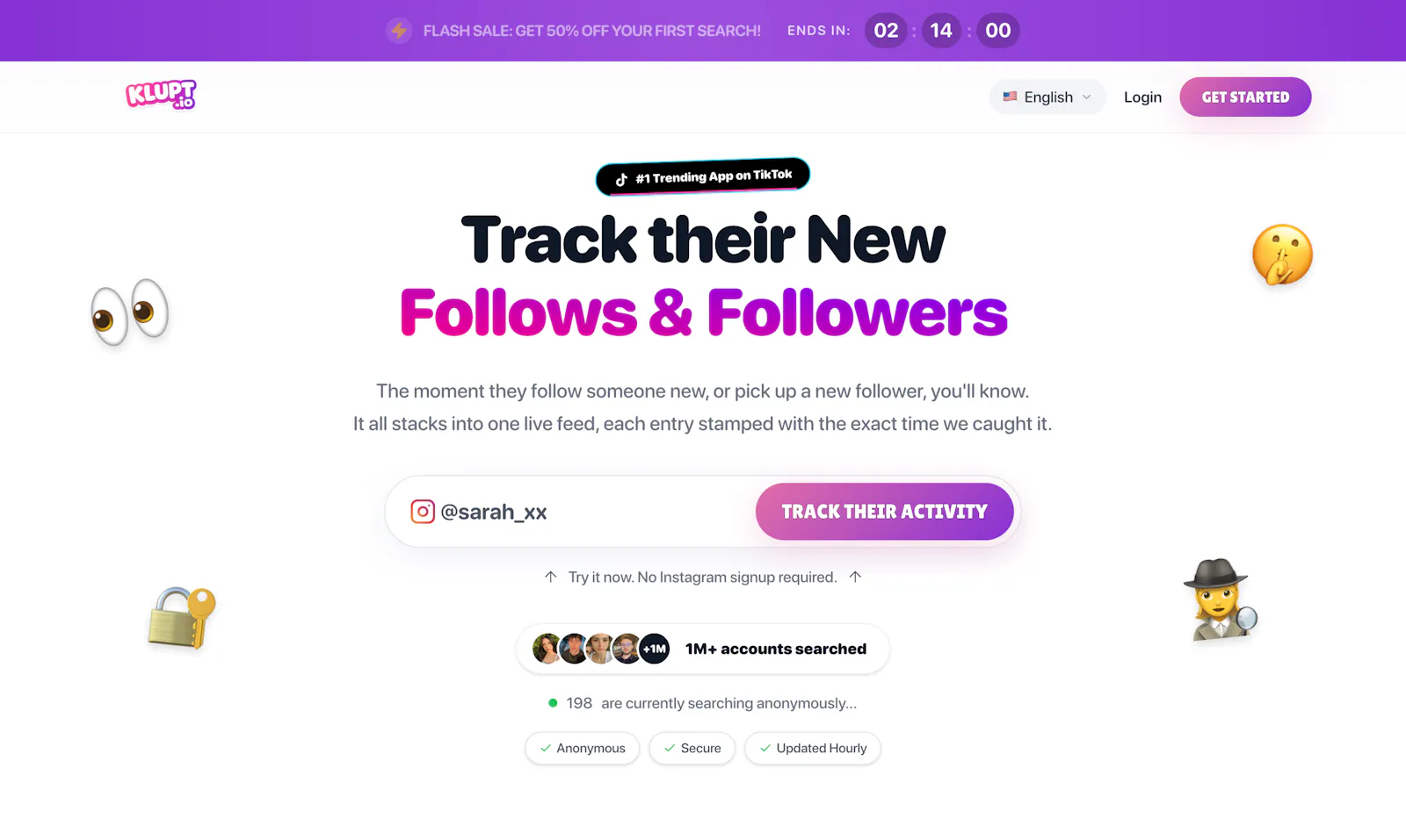 Klupt - Recent Follows Tracker screenshot 1