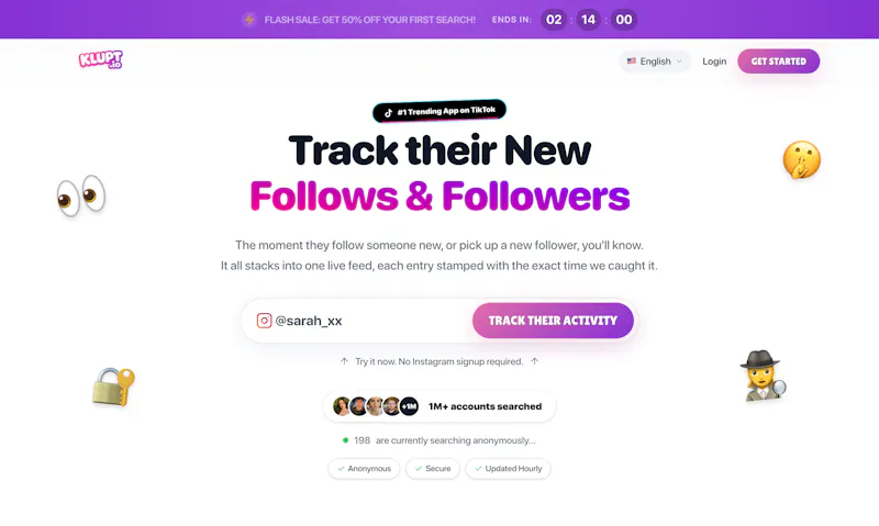 Klupt - Recent Follows Tracker screenshot 1