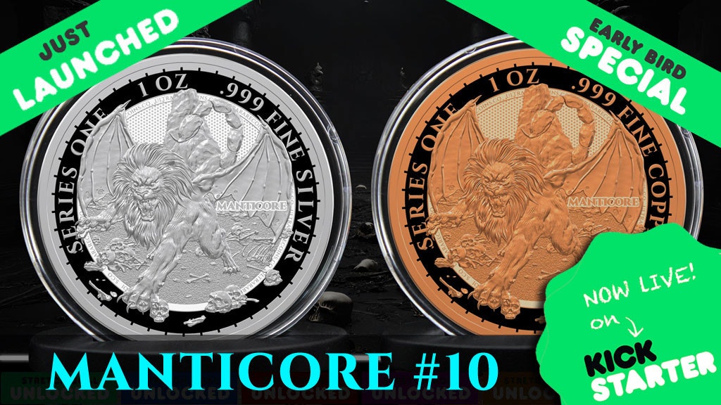 Ultra Rare Münzen Manticore Coin #10/12 - Mikrofestigkeit.Hohe Details.Limitierte Auflage, beschränkte Auflage.Nur 150 /300 Medien 2