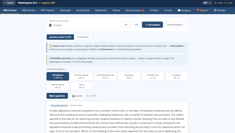 Free Multistate Bar Prep  screenshot 2