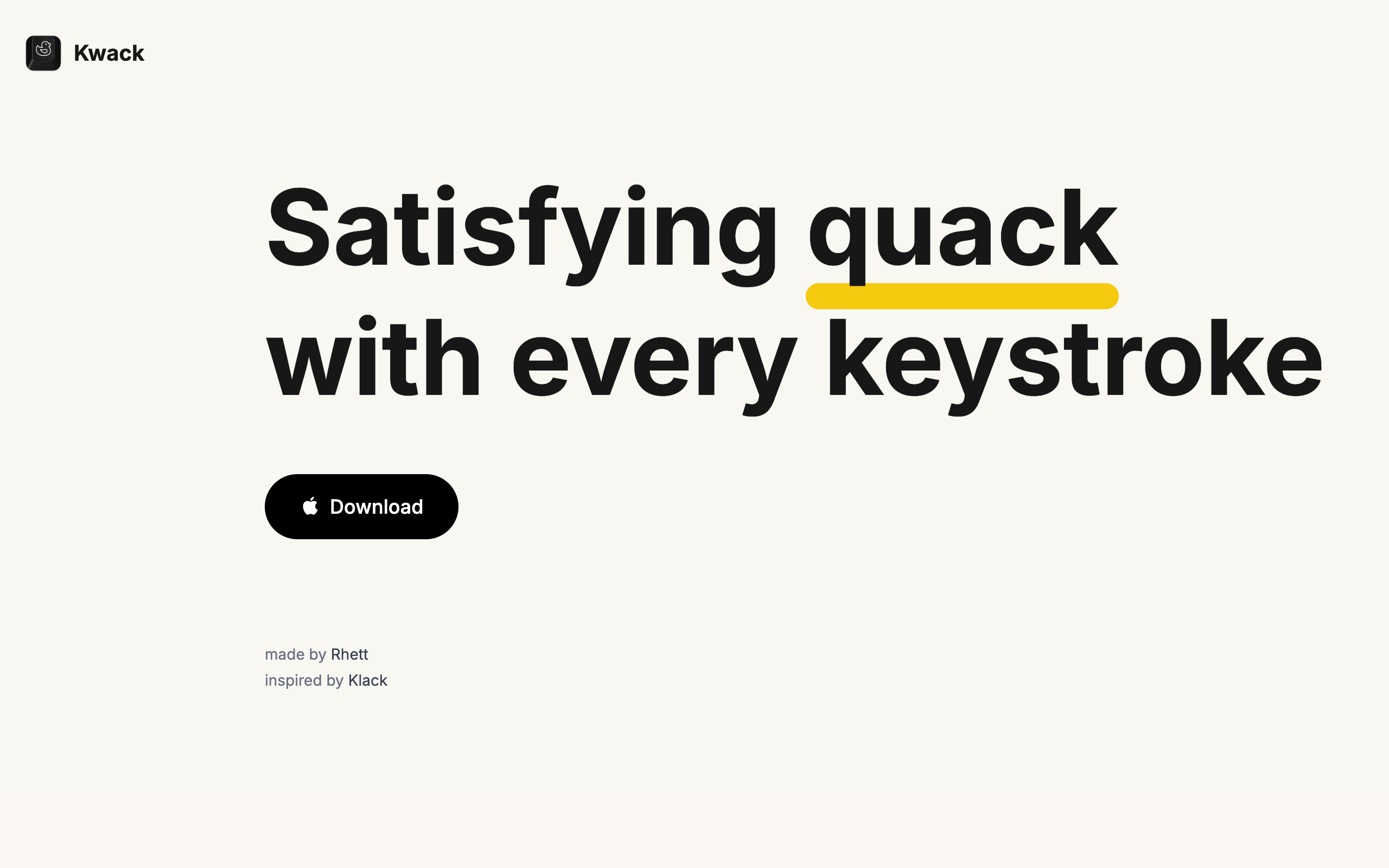 Kwack - Satisfacer a Quack con cada pulsación de tecla media 1