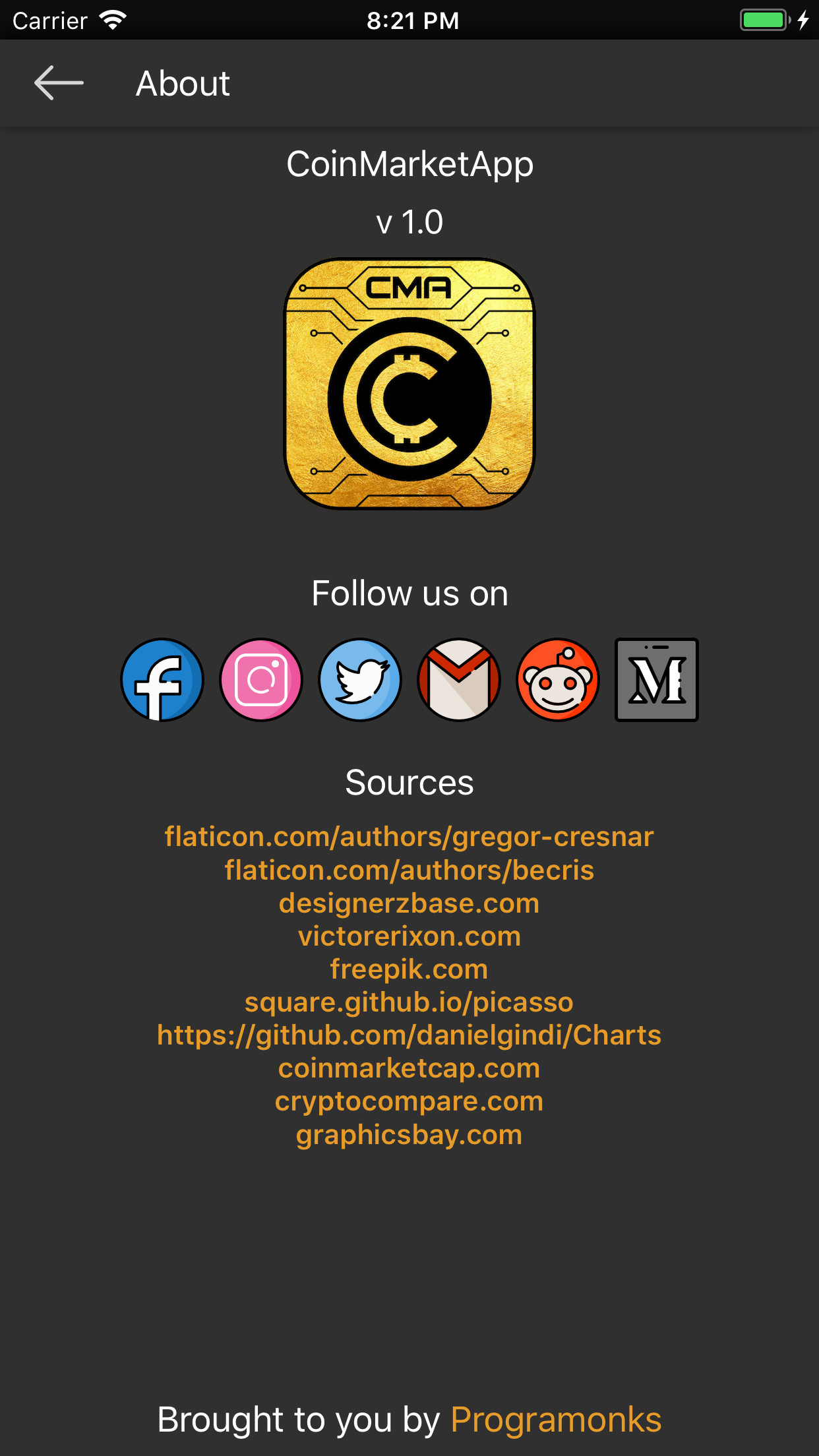 CoinMarketApp - iOS  by PrograMonks gallery image