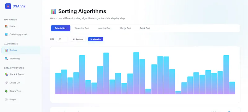 DSA Visualizer Learn Algorithms Visually screenshot 1