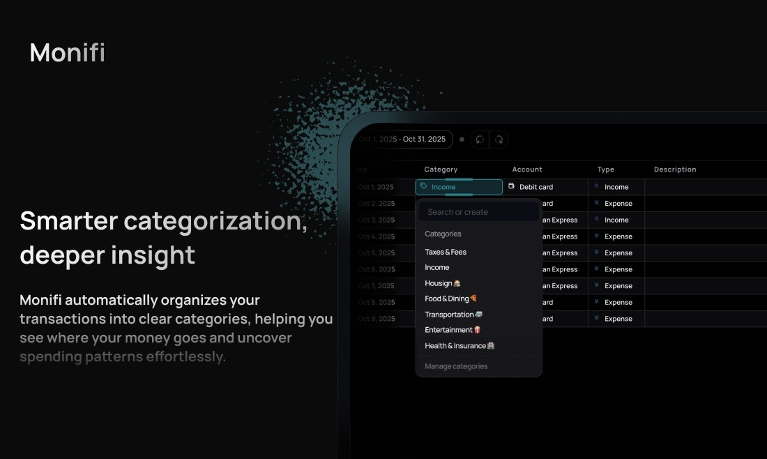Monifi - Screenshot 3 showing product features and functionality