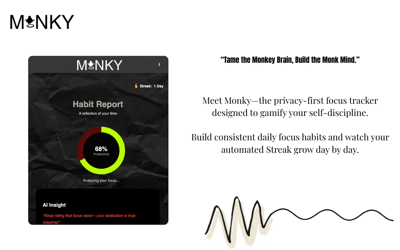 Monky - AI Focus Tracker gallery image