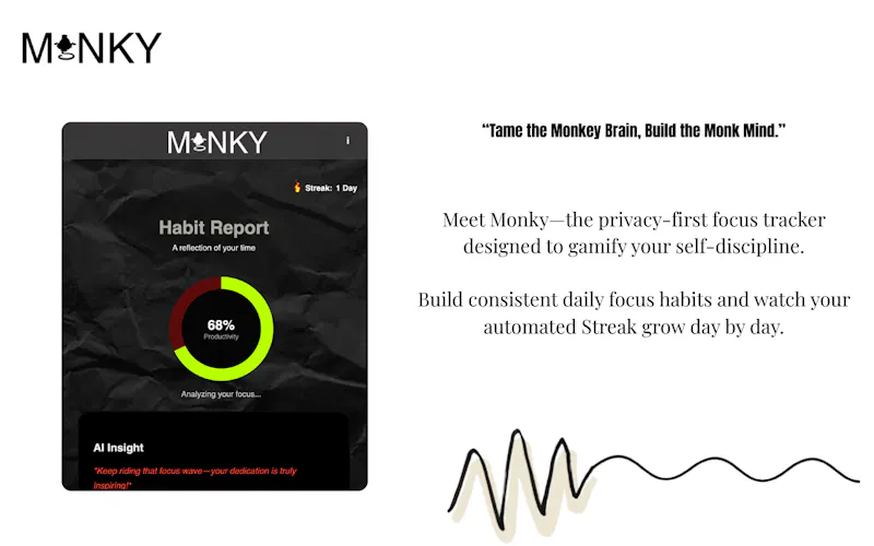 Monky - AI Focus Tracker screenshot 2