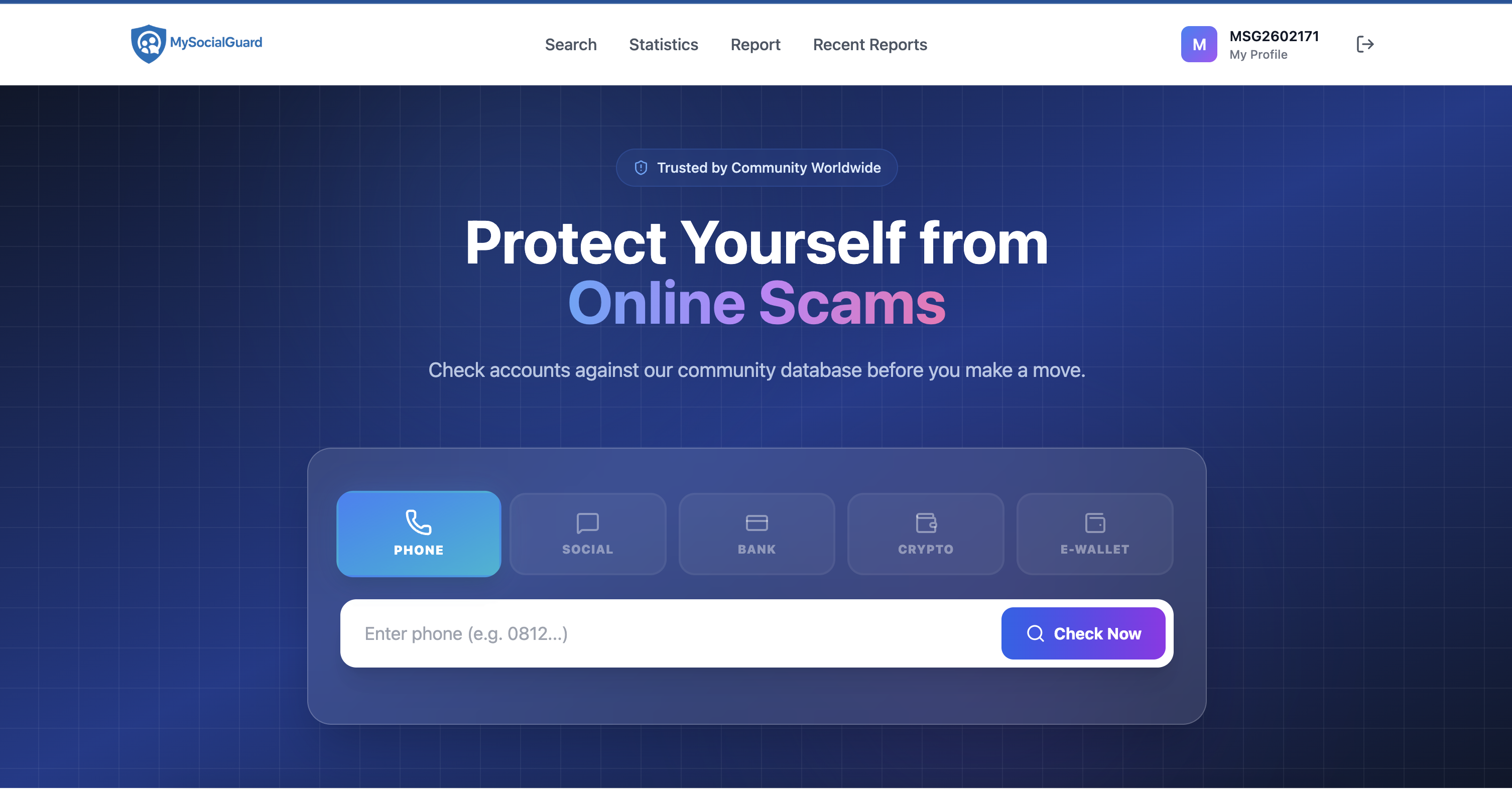 MySocialGuard - Main product screenshot demonstrating key features and user interface