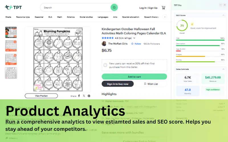 TPT Pro - Seller Analytics & SEO Tools gallery image