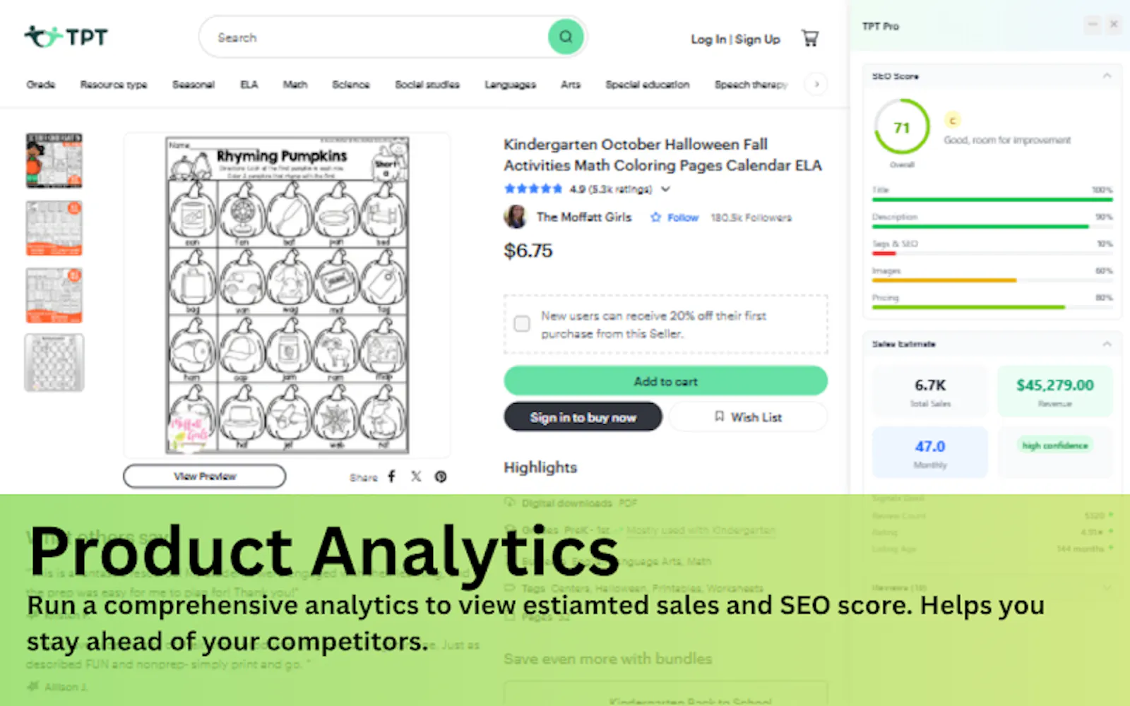 TPT Pro - Seller Analytics & SEO Tools screenshot 2